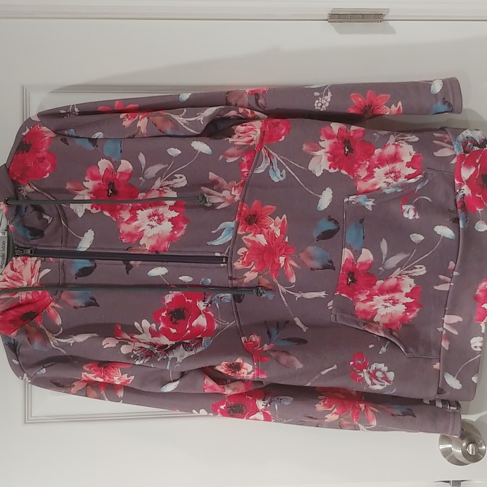 Michelle Mae XL half-zip floral pullover